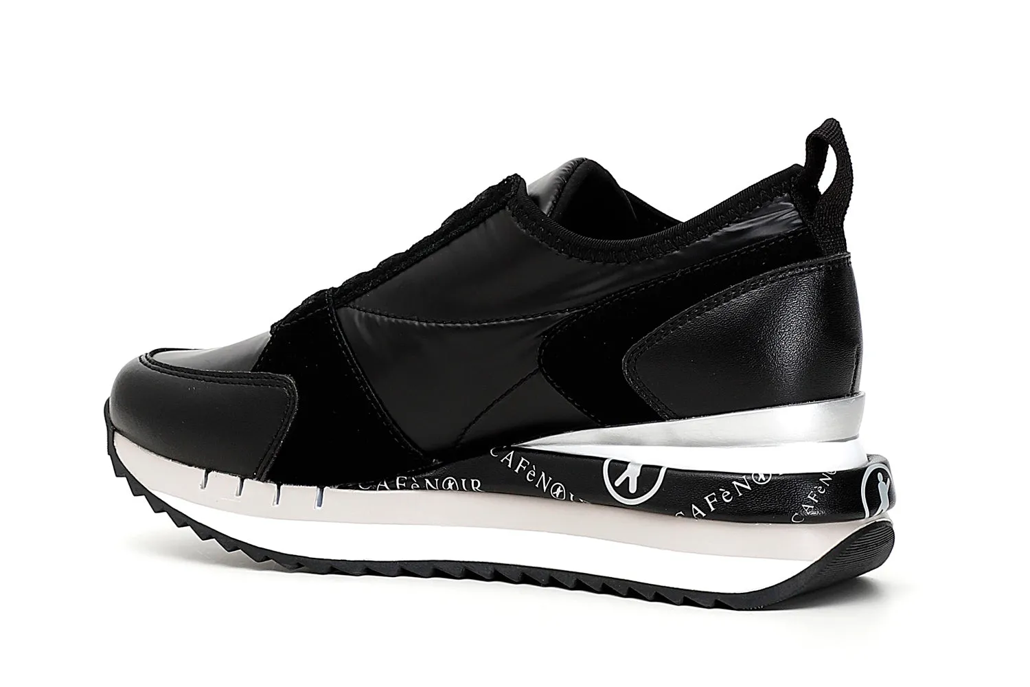 CafèNoir donna slip on in nylon con finti lacci