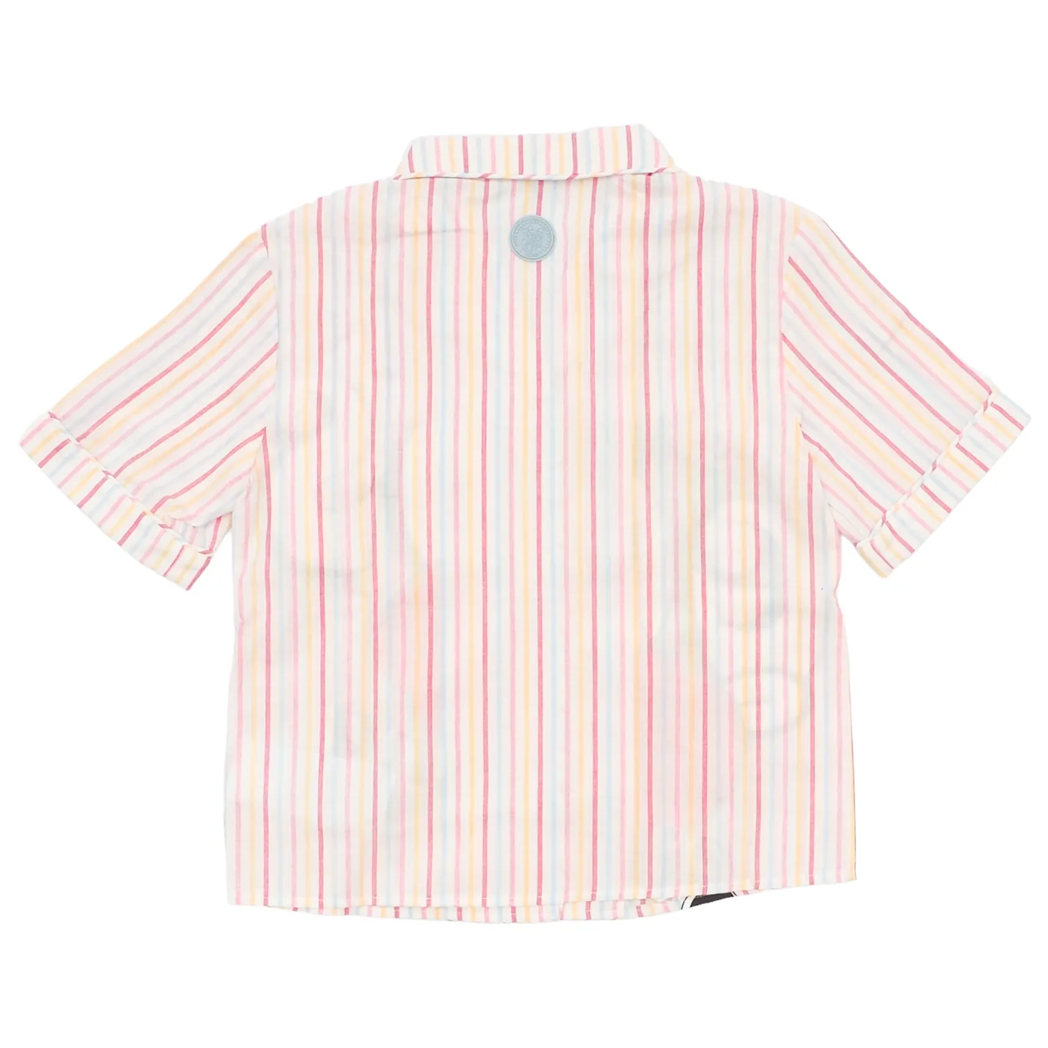 Camicia a righe multicolor con ciliegie per bambina