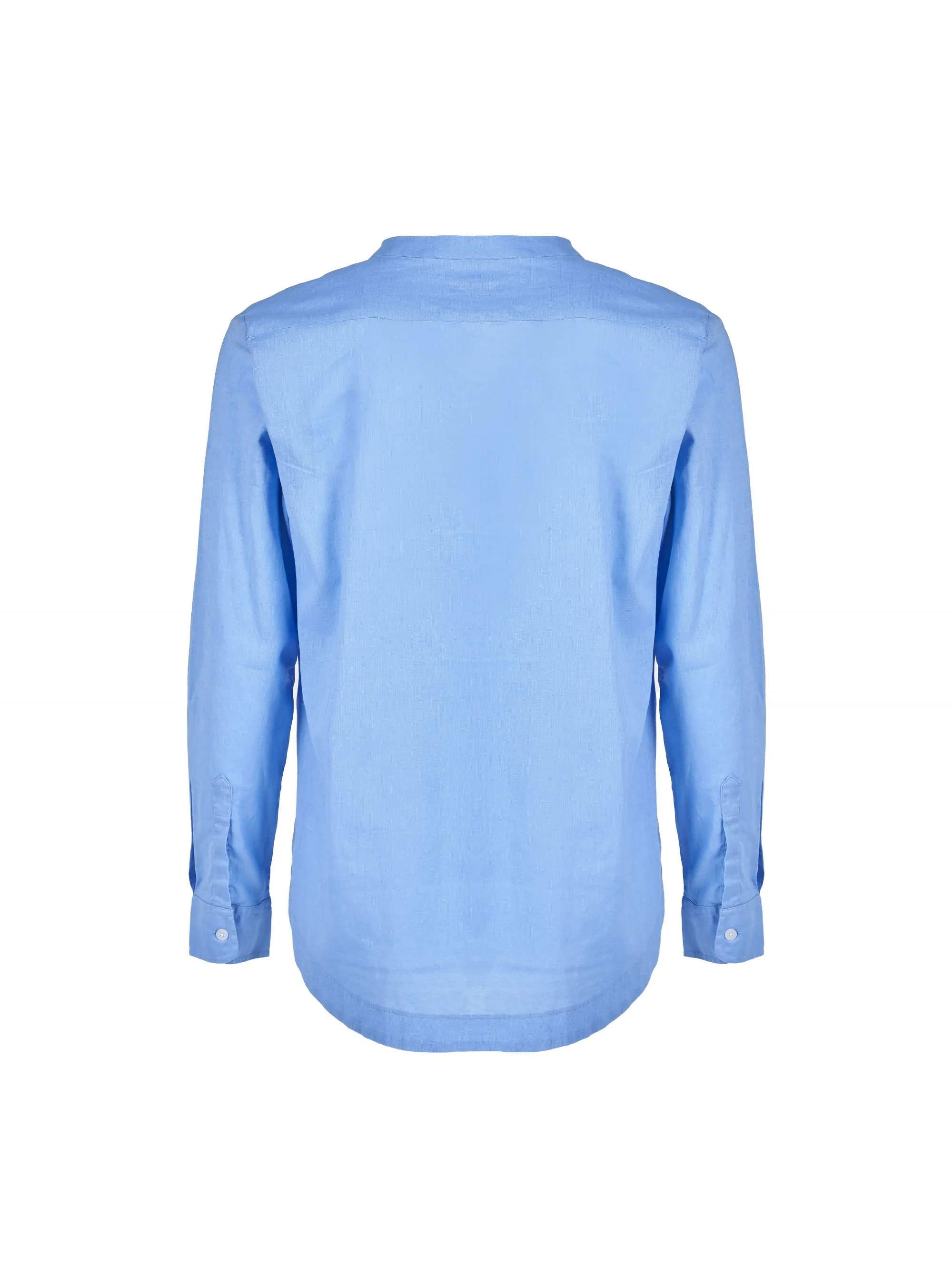CAMICIA AZZURRA IN LINO E COTONE
