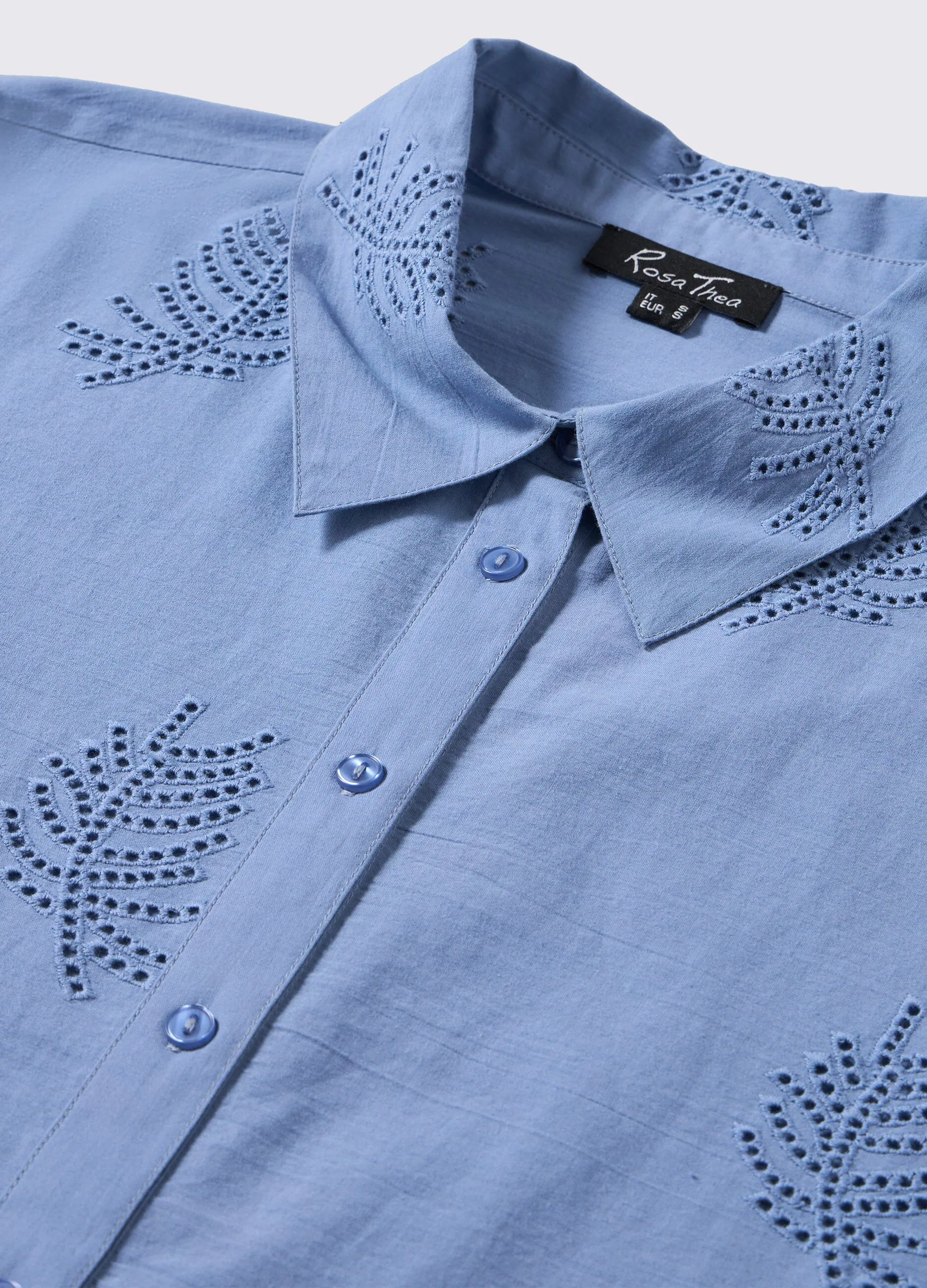 Camicia in puro cotone con ricami donna curvy