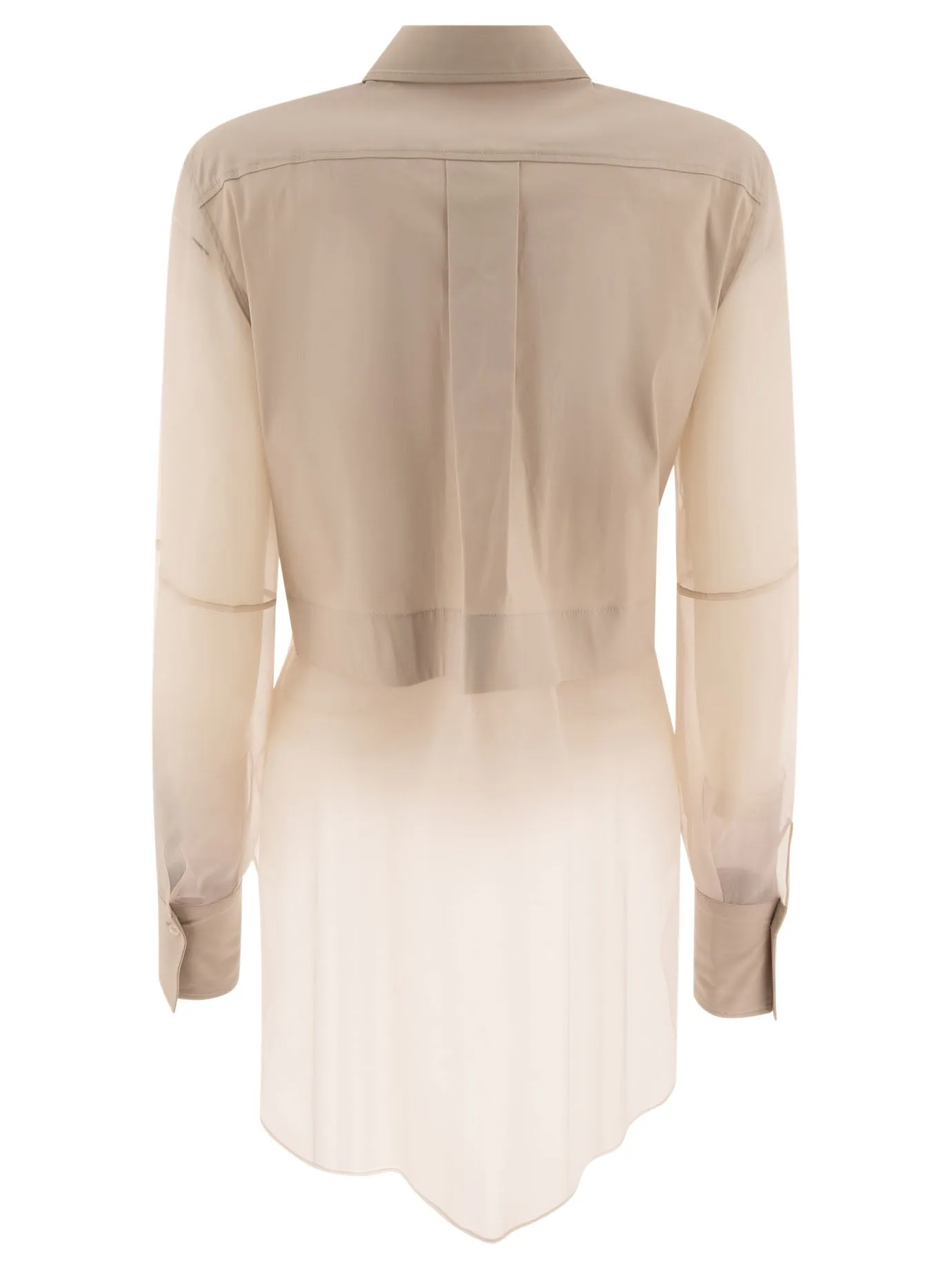 Camicia poplin di brunello cucinelli con finiture lucide