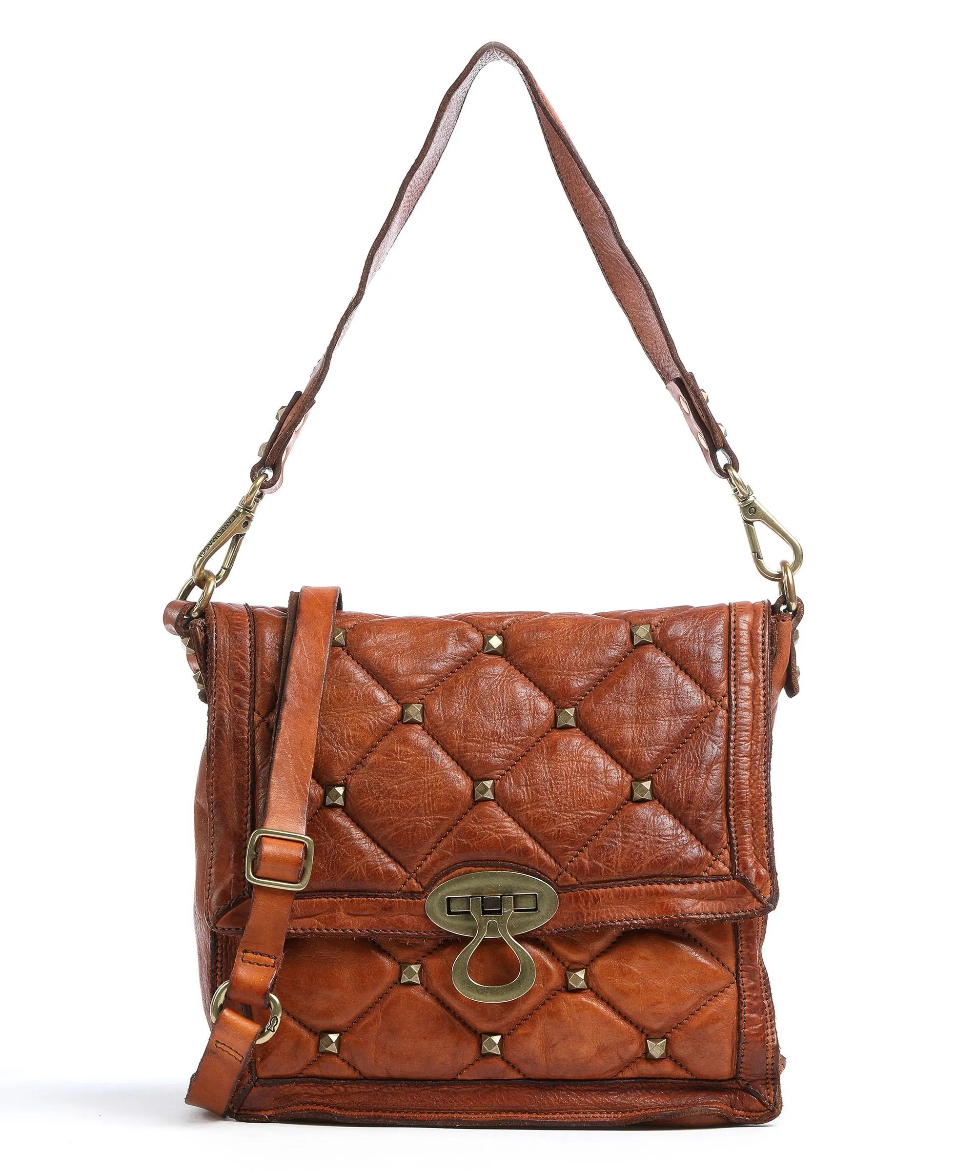  Campomaggi Prestige Borsa a spalla pelle di vacchetta finemente grana cognac  