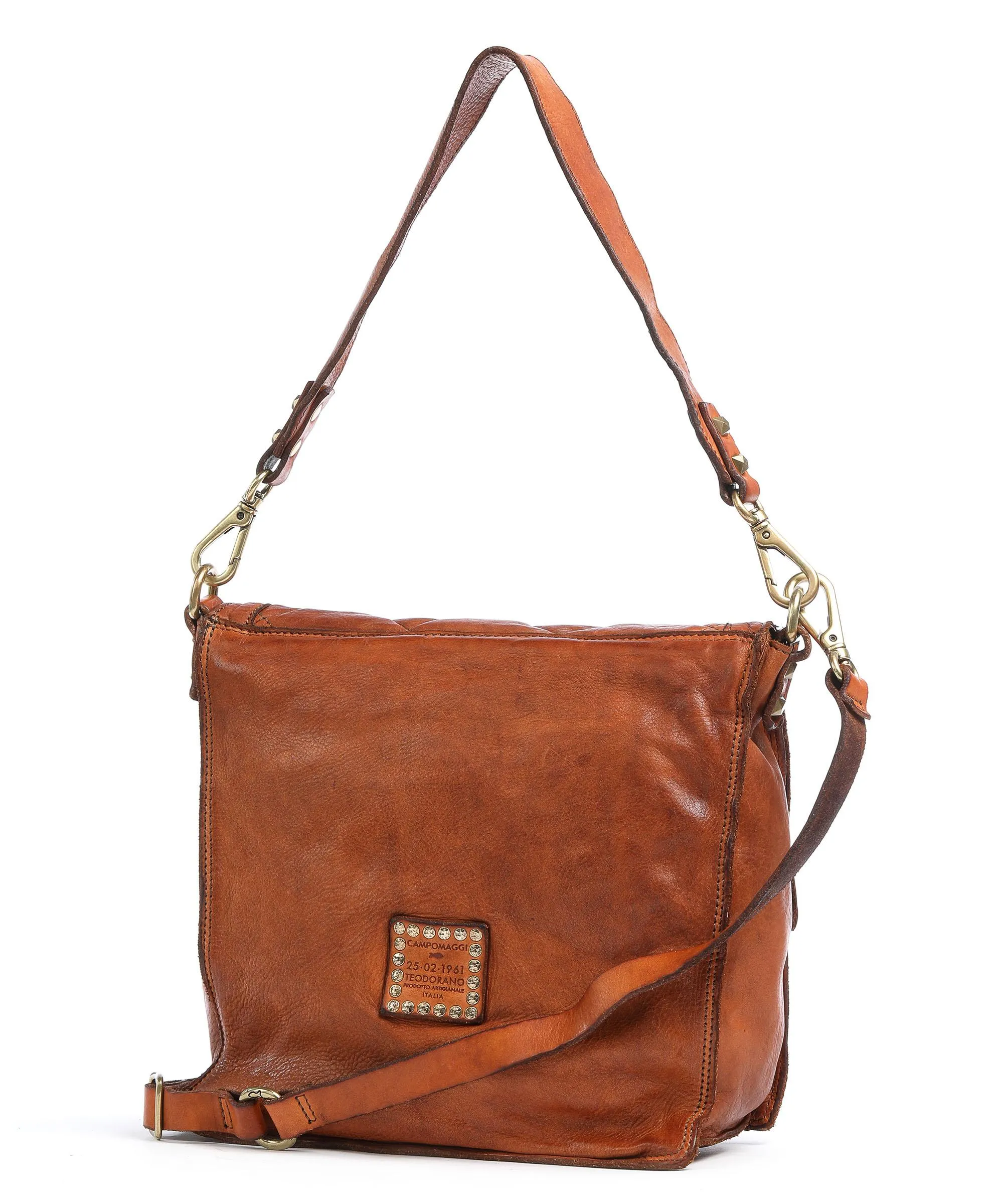  Campomaggi Prestige Borsa a spalla pelle di vacchetta finemente grana cognac  