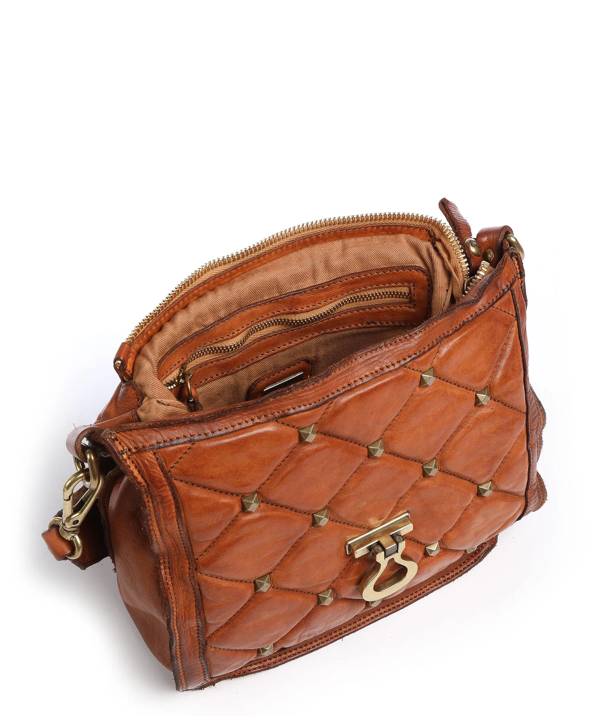  Campomaggi Prestige Borsa a spalla pelle di vacchetta finemente grana cognac  
