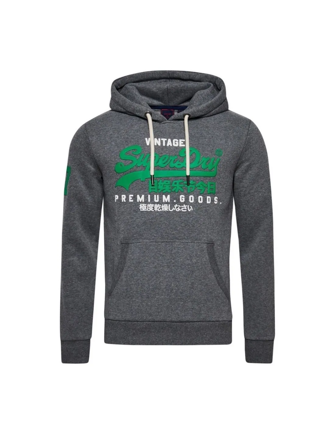 Cappuccio classico con logo vintage Superdry antracite
