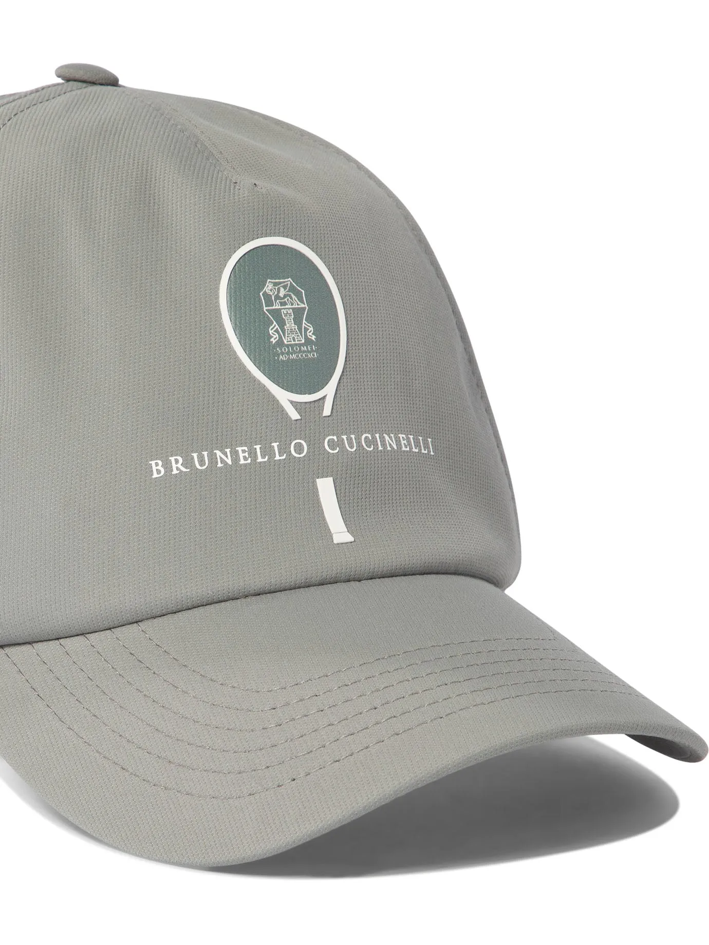 Cappuccio techno leggero di Brunello Cucinelli con stampa da tennis