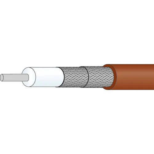 Cavo coassiale Huber+Suhner RG142, L. 100m, 50 Ω, col. Marrone