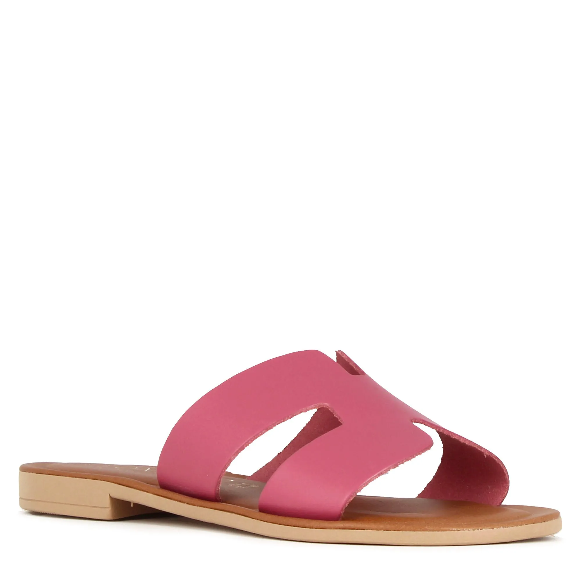 Ciabattine da donna in pelle colore rosa