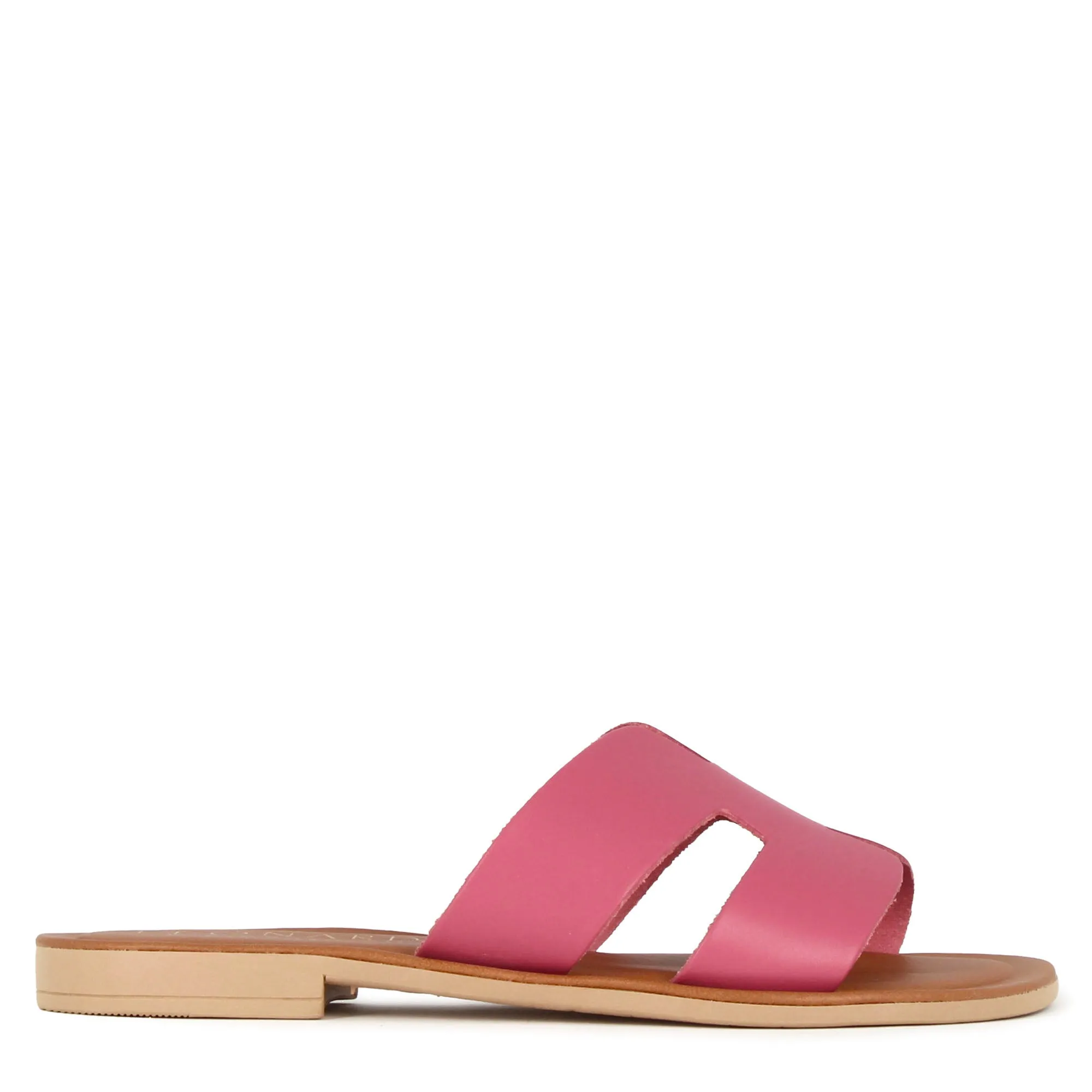 Ciabattine da donna in pelle colore rosa