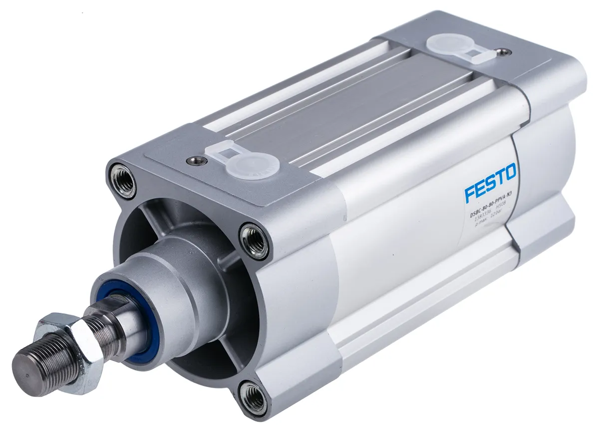 Cilindro pneumatico a stelo Festo DSBC 1383336, Doppio effetto, foro da 80mm, corsa 80mm, G 3/8, 12 bar max