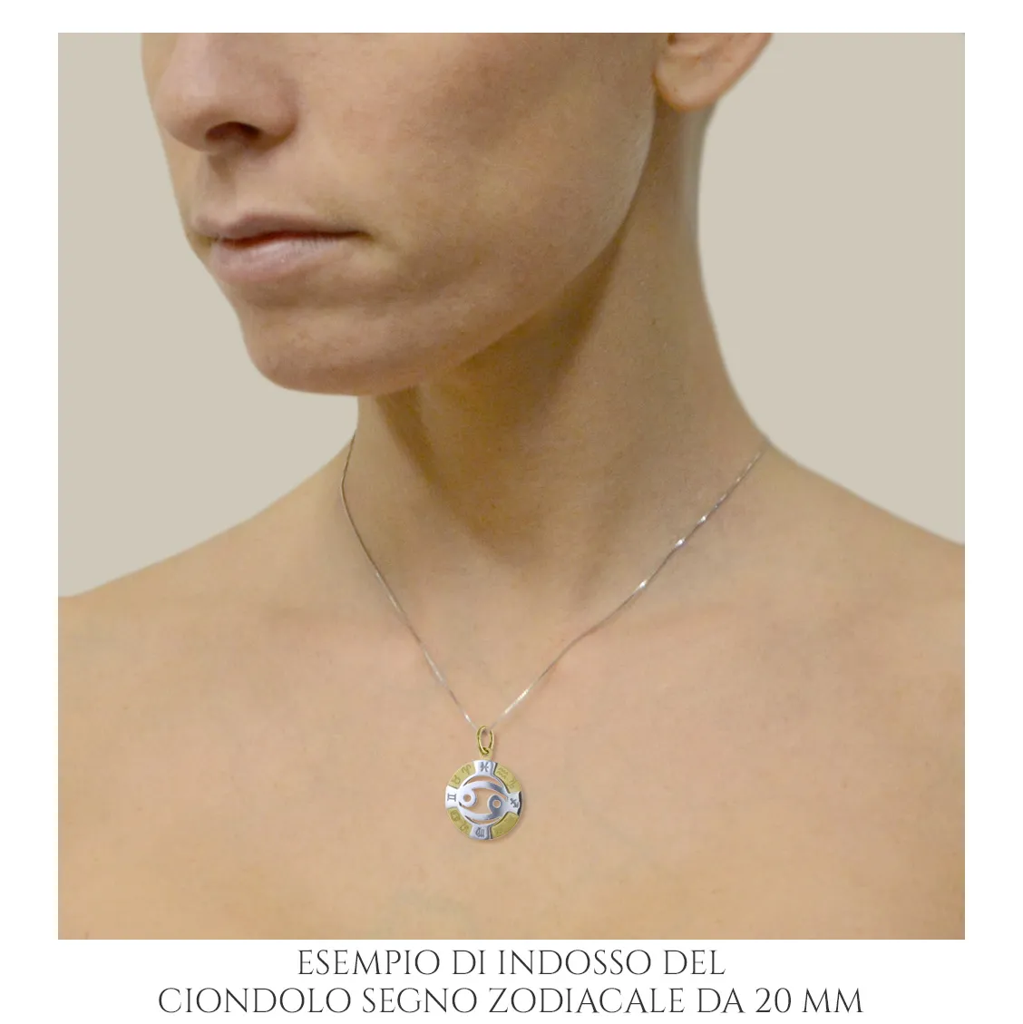 Ciondolo Zodiaco in oro giallo e bianco - SEGNO PESCI