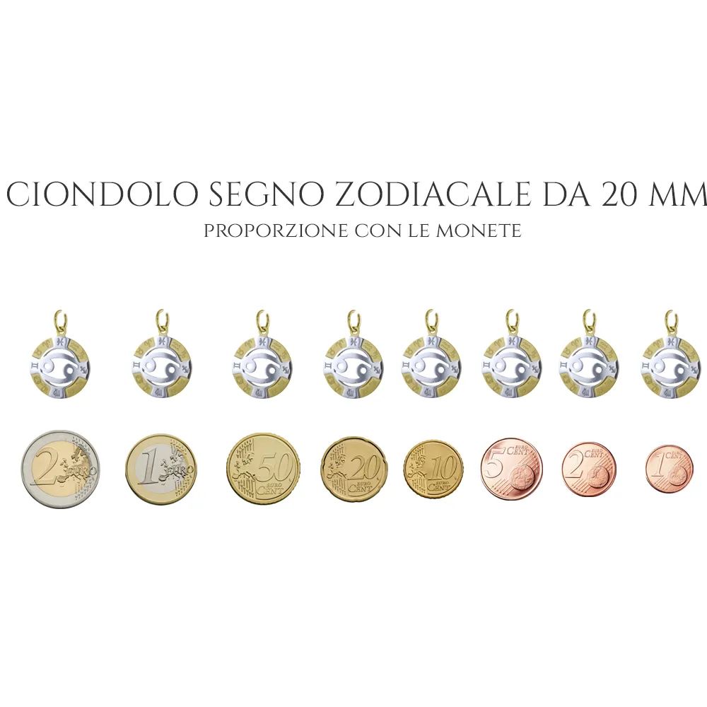 Ciondolo Zodiaco in oro giallo e bianco - SEGNO PESCI