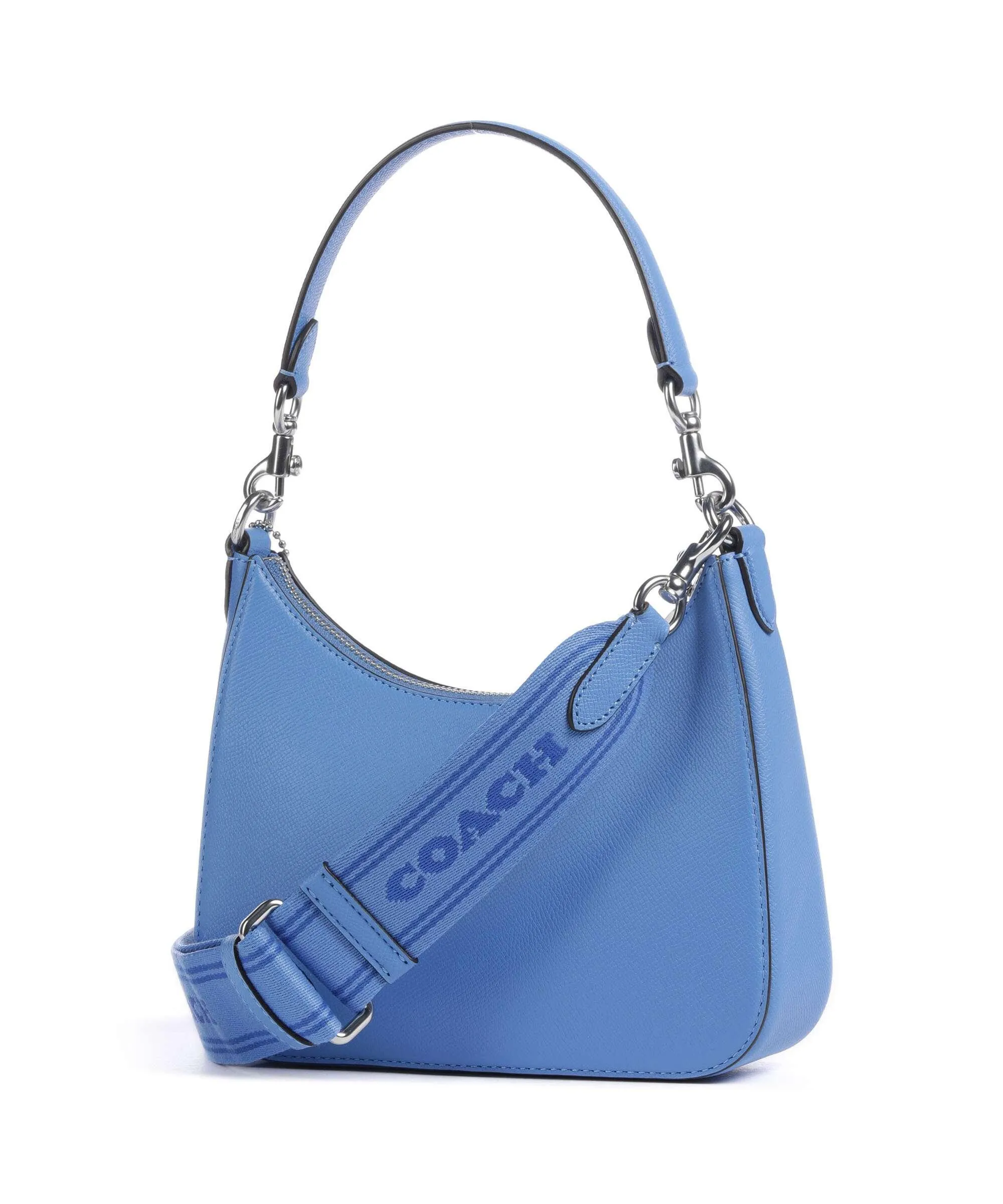  Coach Capsule Borsa a spalla pelle granulata blu  