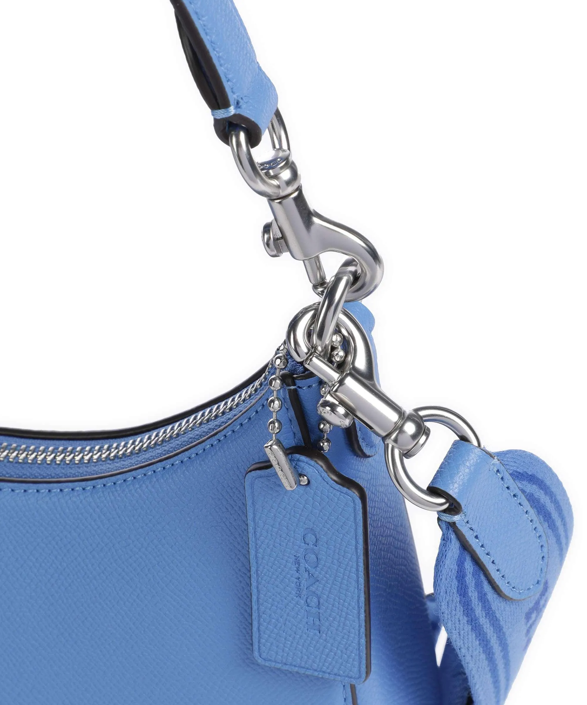  Coach Capsule Borsa a spalla pelle granulata blu  