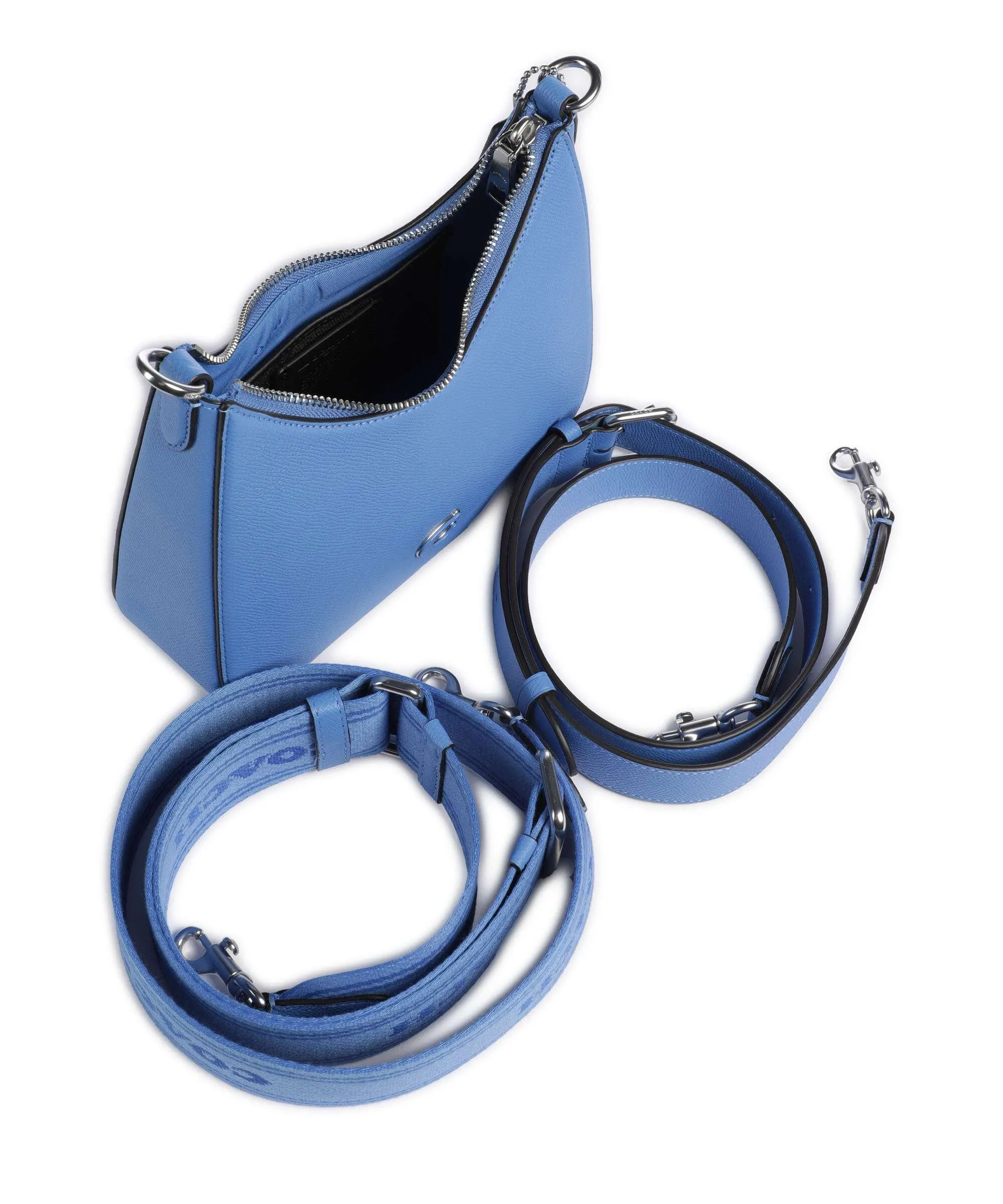  Coach Capsule Borsa a spalla pelle granulata blu  