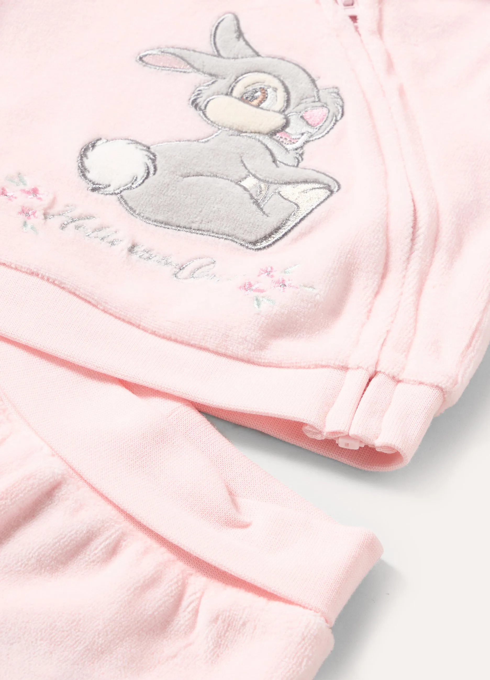 Completino in velours con ricami neonata