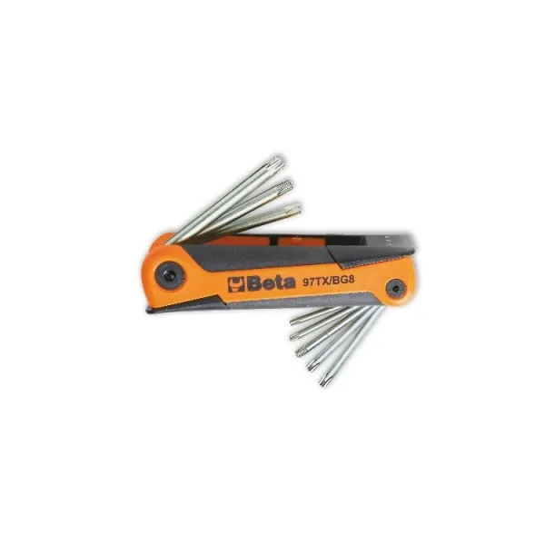 Corredo di chiavi Torx a L BETA 97TX/BG8, 8 pezzi: T9, T10, T15, T20, T25, T27, T30, T40