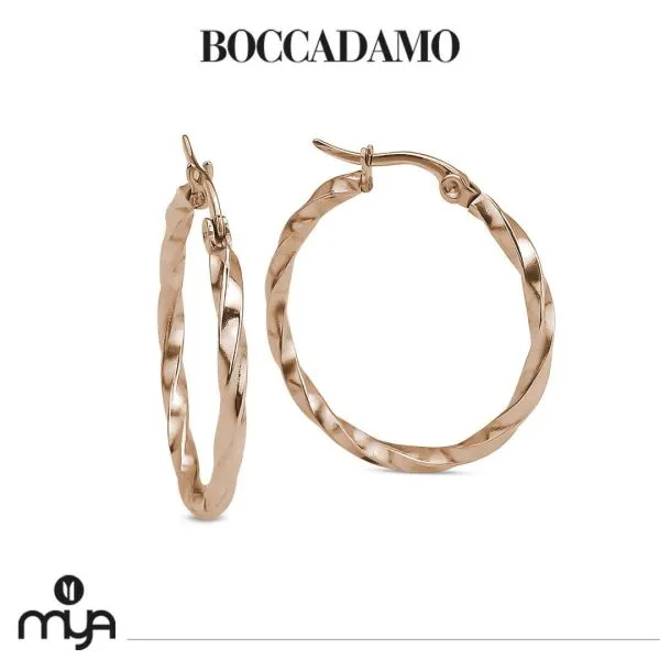 Creole torchon placcate oro rosa misura media     