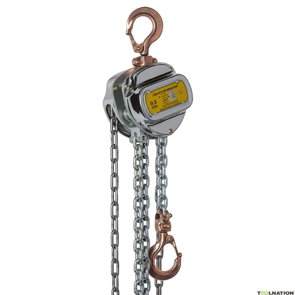 Delta DC.0.06600510 Paranco a catena manuale antiscintilla - ATEX zona 2 - 0,5 tonnellate - 10 metri