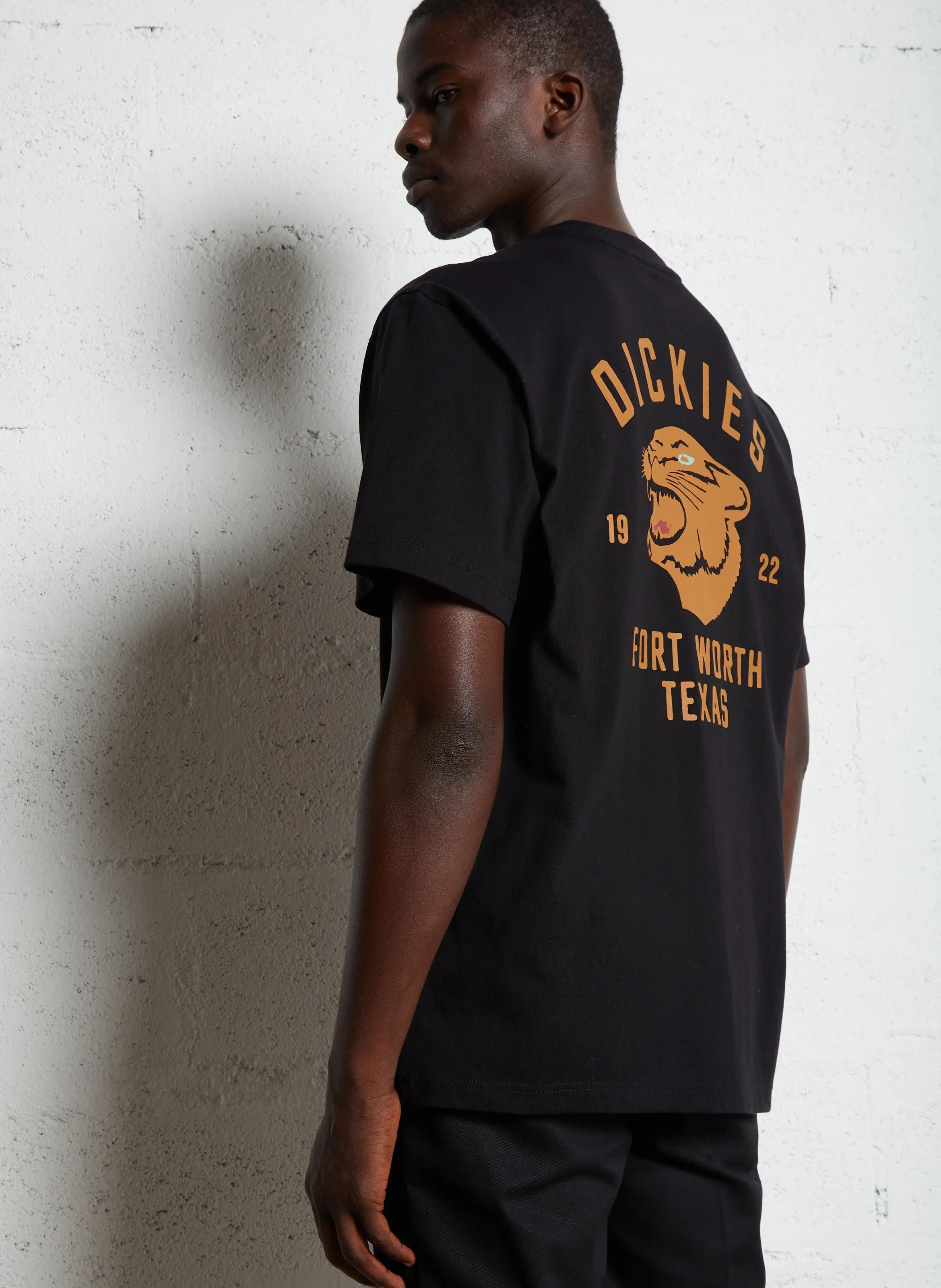  DICKIES   DICKIES PANTHER - T-shirt dritta scollo tondo in cotone | Nero
