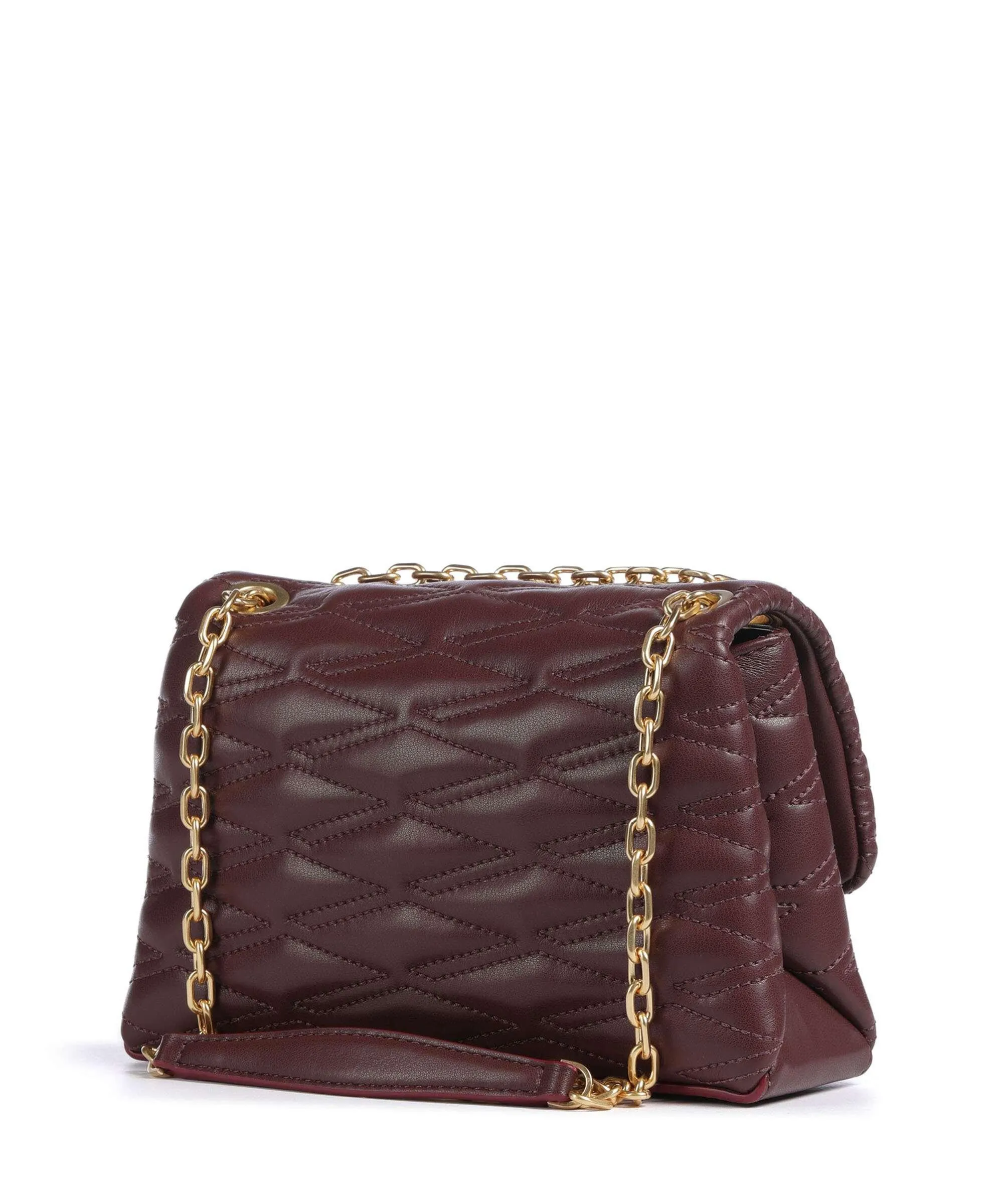 DKNY Minnia Borsa a spalla pelle di vacchetta finemente grana rosso scuro  