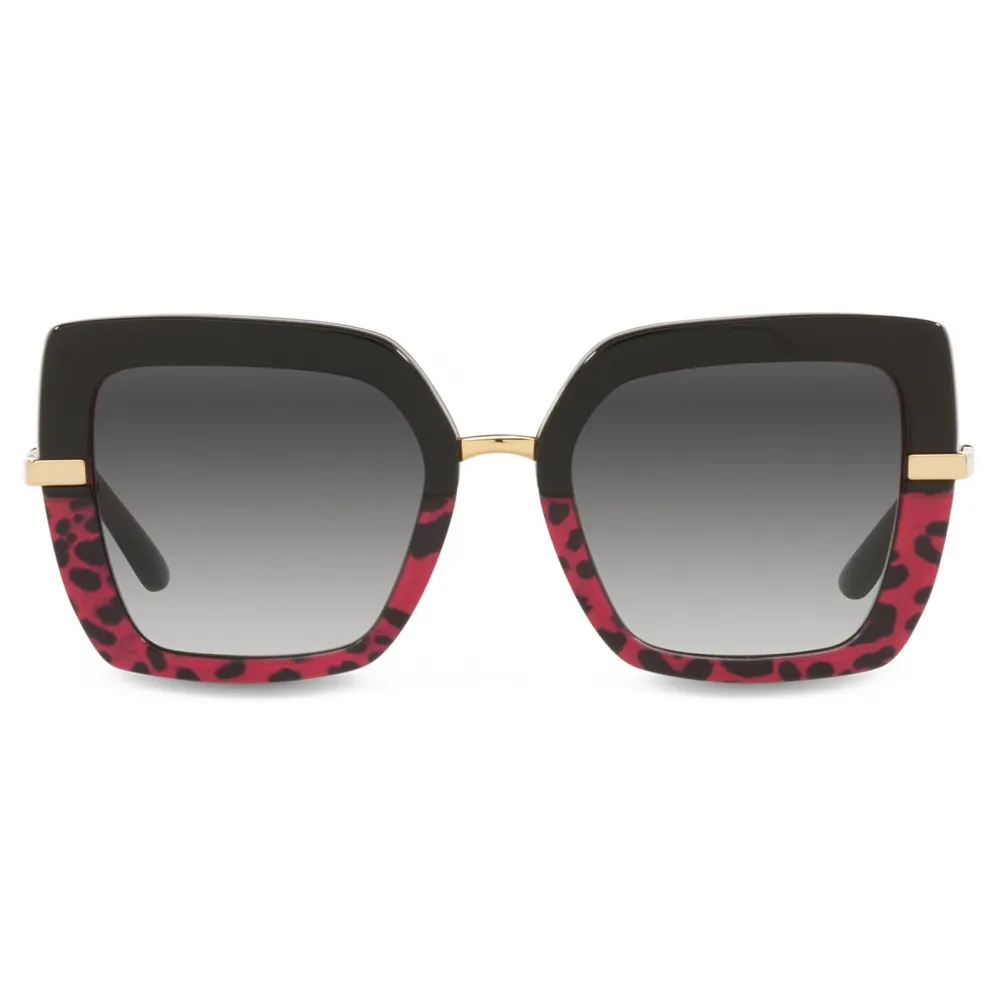 Dolce & Gabbana - Occhiale da Sole Half Print - Stampa Leo Rosa - Dolce & Gabbana Eyewear