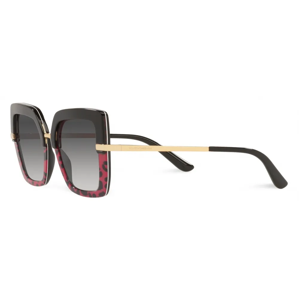 Dolce & Gabbana - Occhiale da Sole Half Print - Stampa Leo Rosa - Dolce & Gabbana Eyewear