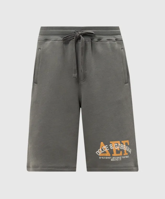 Dolce&Gabbana Shorts grigi con stampa logo GP08BTG7NTR
