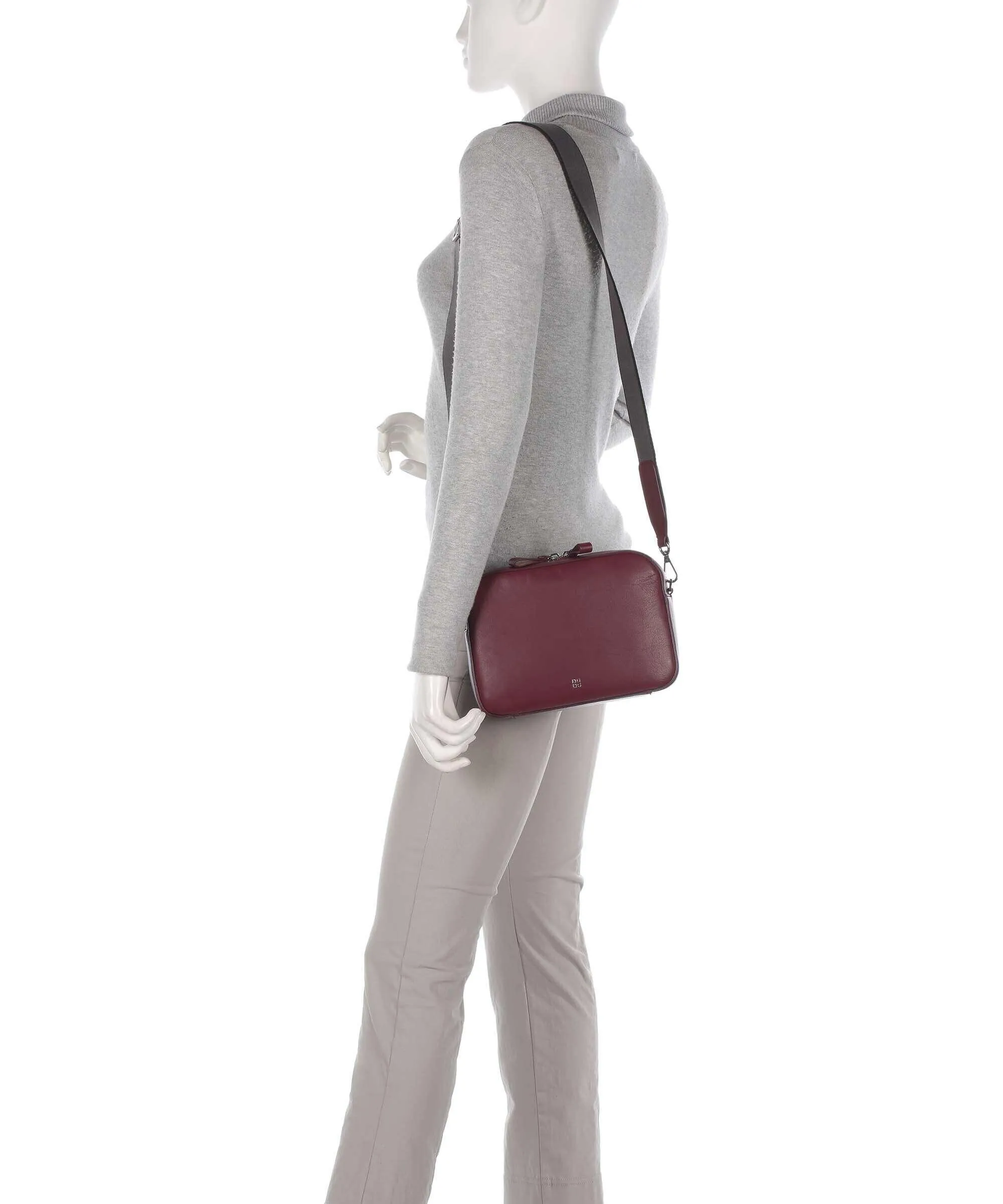  DuDu Bags Caroline Borsa a tracolla pelle di vitello finemente grana vino  