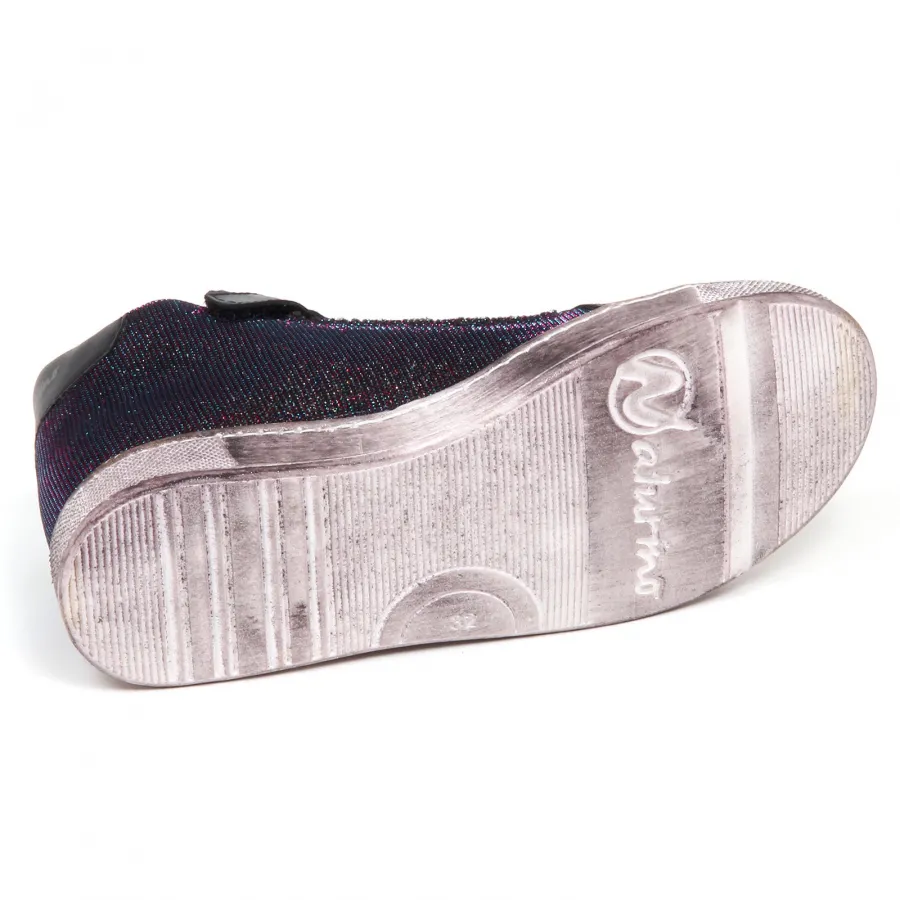 E3746 sneaker bimba nero NATURINO scarpe glitter shoe baby kid girl