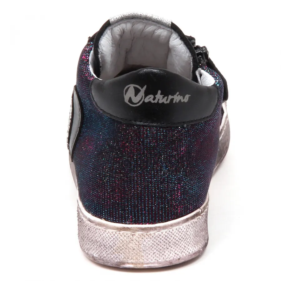E3746 sneaker bimba nero NATURINO scarpe glitter shoe baby kid girl
