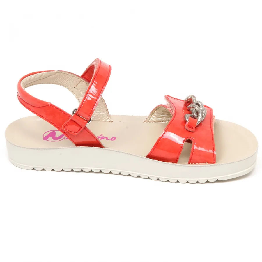 E9276 sandalo bimba girl coral NATURINO scarpe strappi patent shoe sandal