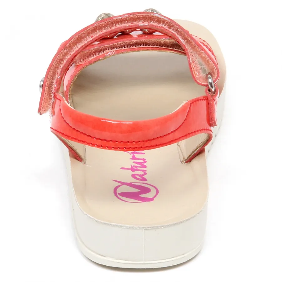 E9276 sandalo bimba girl coral NATURINO scarpe strappi patent shoe sandal