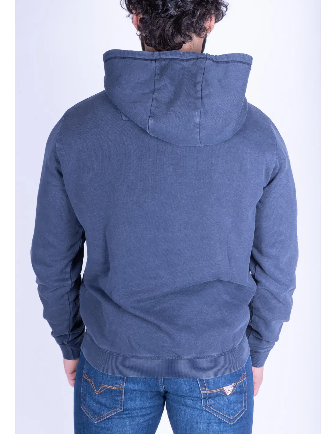 Felpa blu uomo Spencer Hoodie Fleece Guess