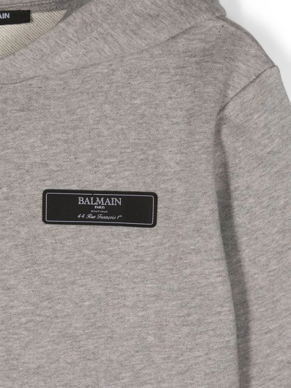 Felpa con cappuccio con patch logo Balmain A/I 2024