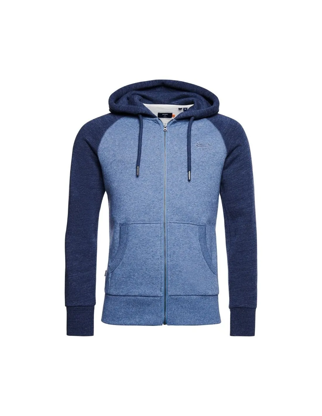 Felpa con cappuccio e zip Orange Label Classic Raglan blu ardesia Superdry