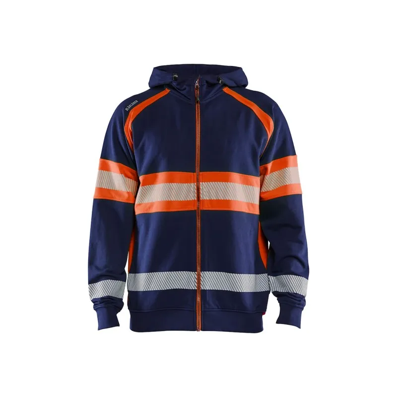 Felpa da Lavoro Blaklader alta visibilità 100% cotone zip intera con capuccio 355211588933L