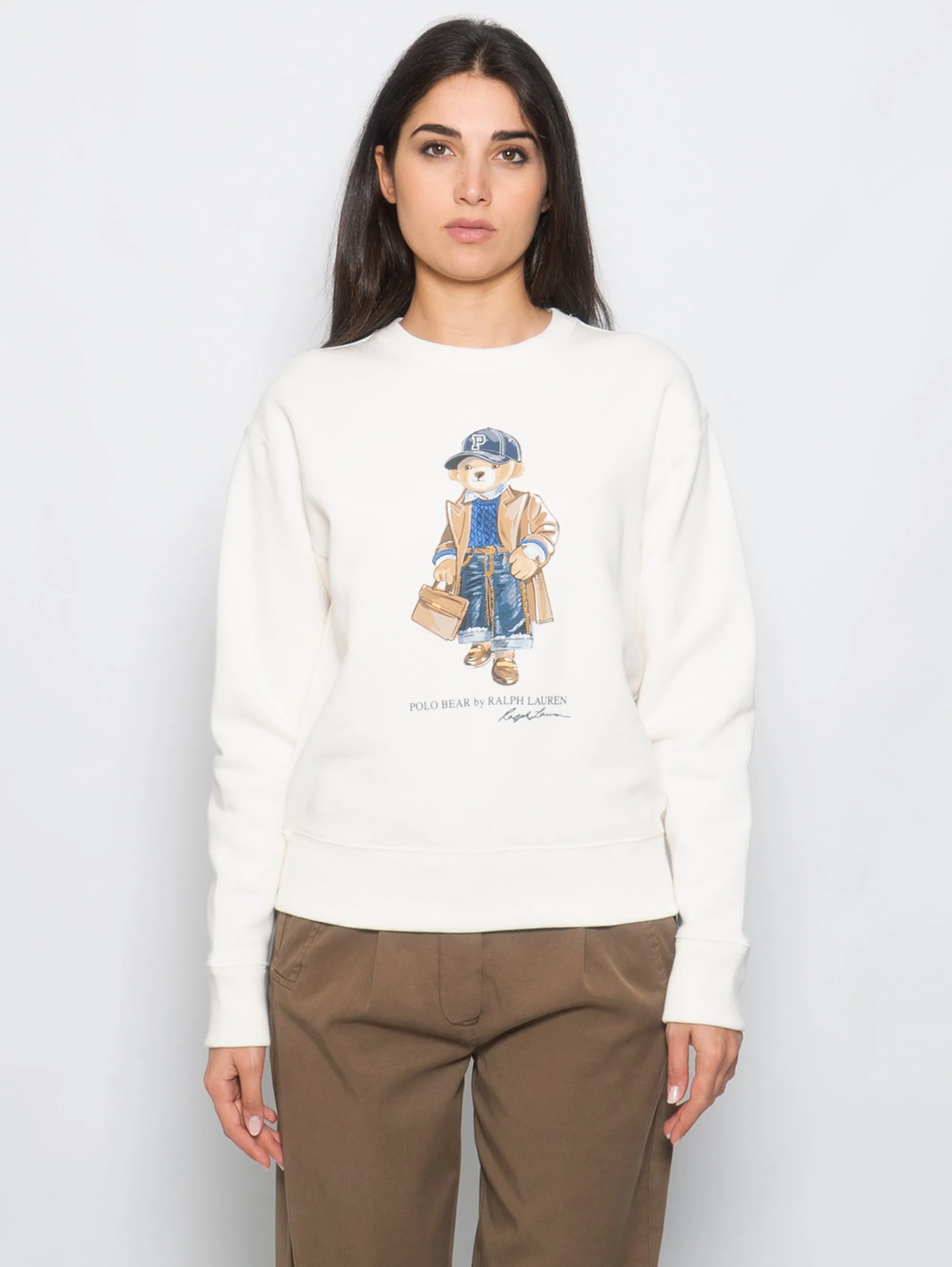 Felpa in Cotone Polo Bear Pannna