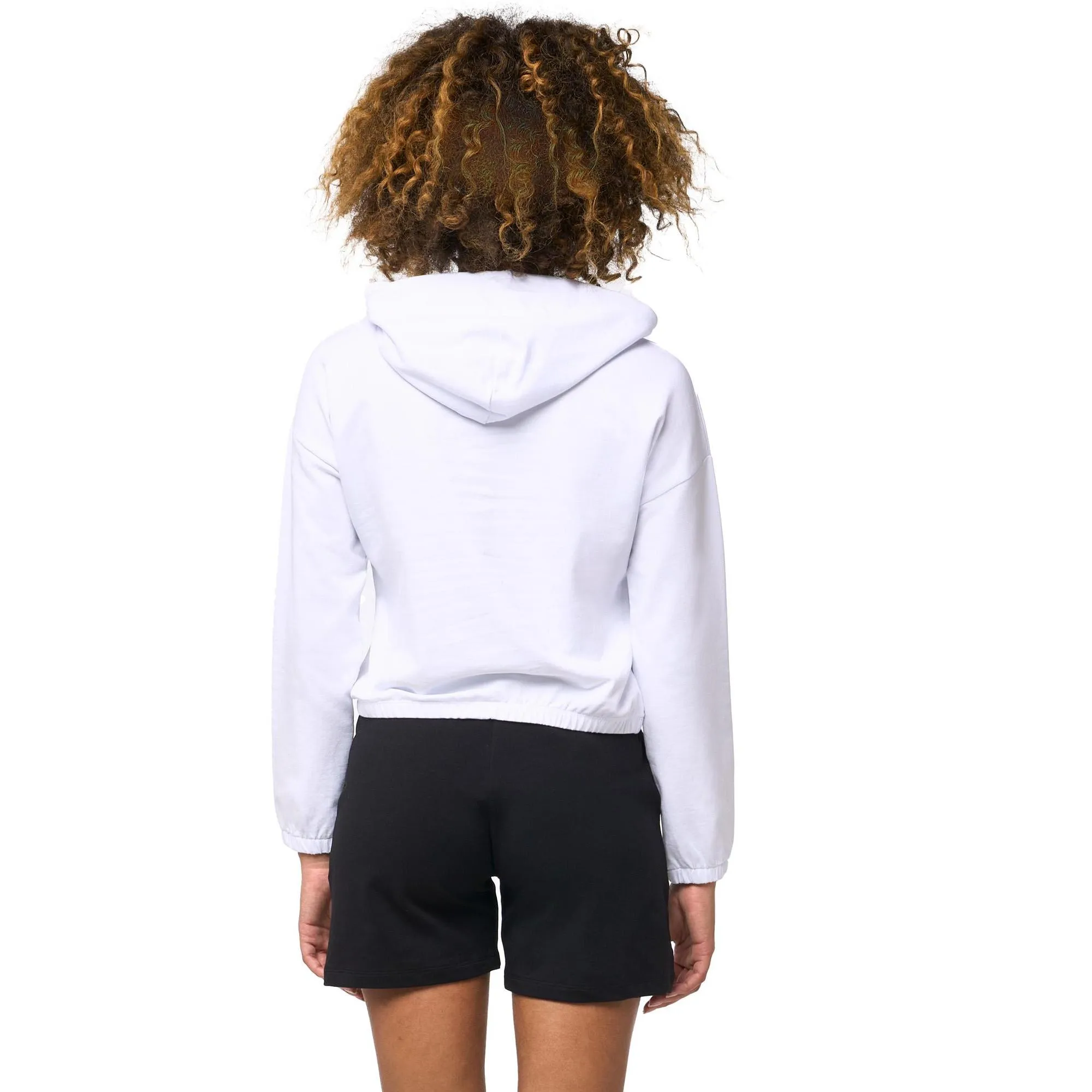 Felpa pull on corta crop con cappuccio da donna non felpata Leone Basic