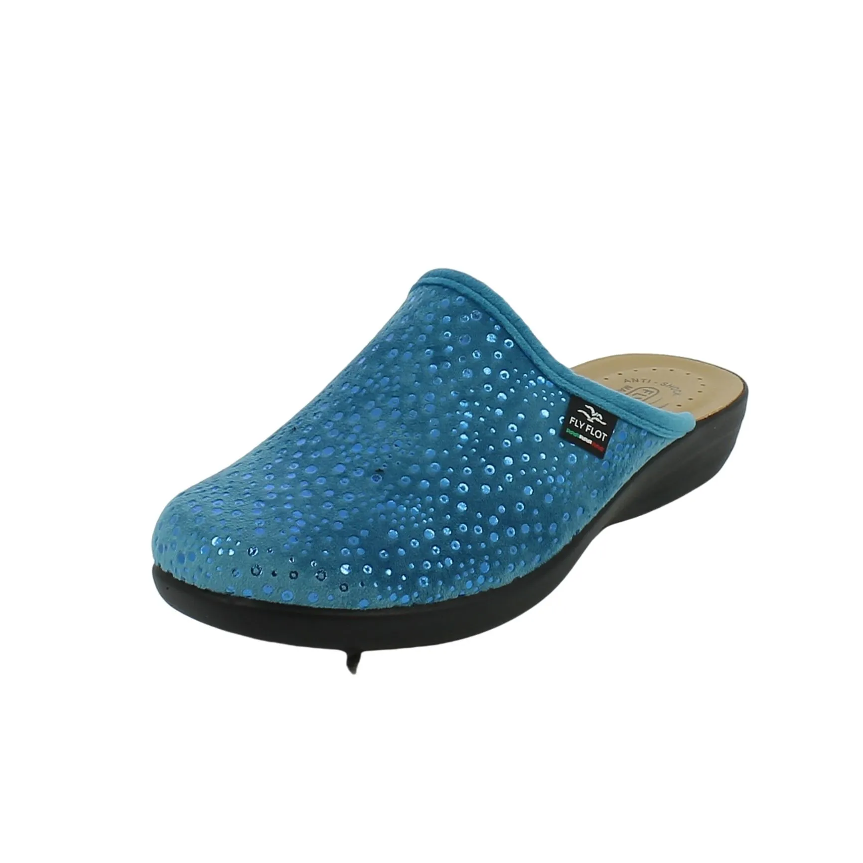 Fly Flot  Ciabatta azzurra con pois laminati 