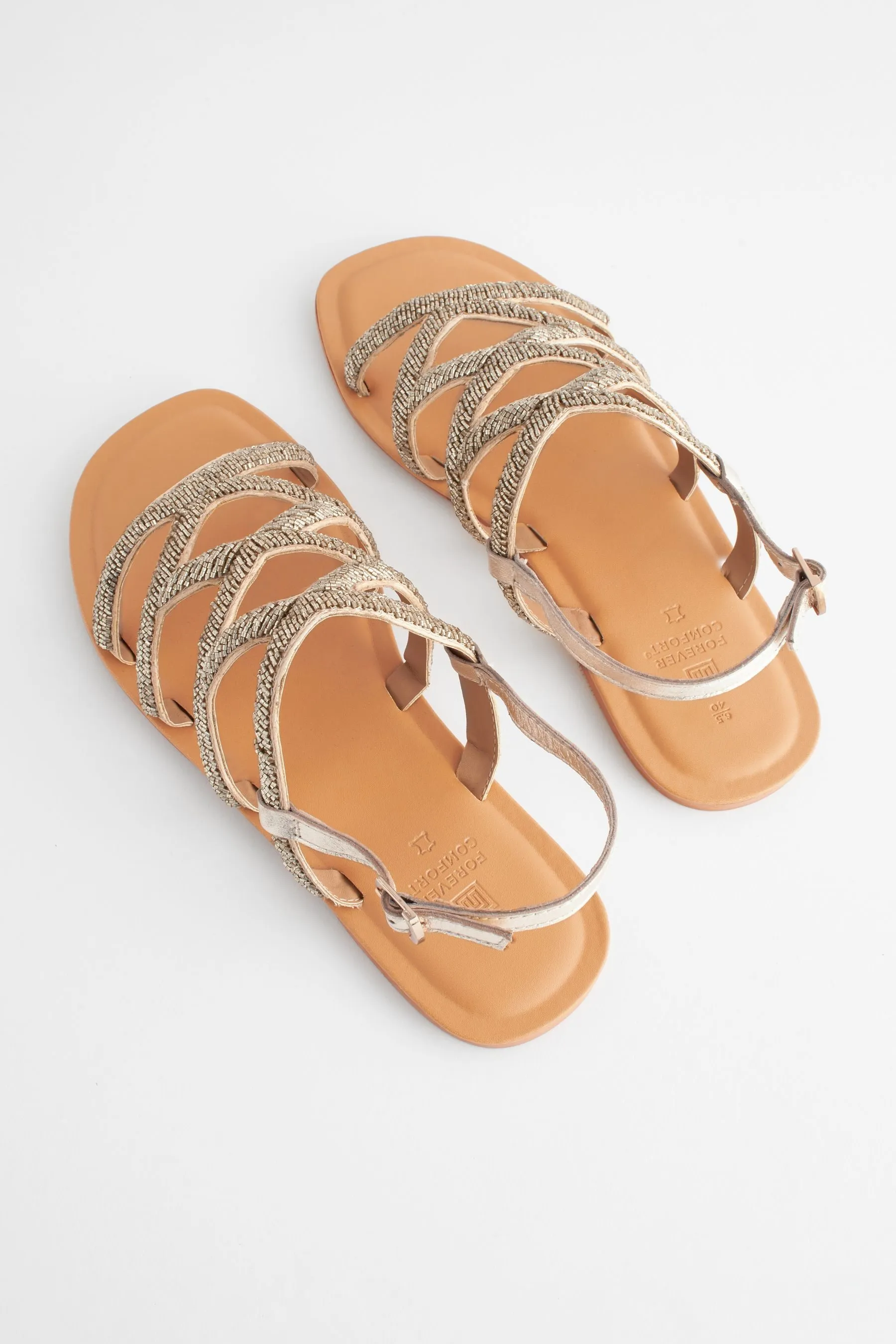 Forever Comfort® - Sandali con cinturino posteriore e perline