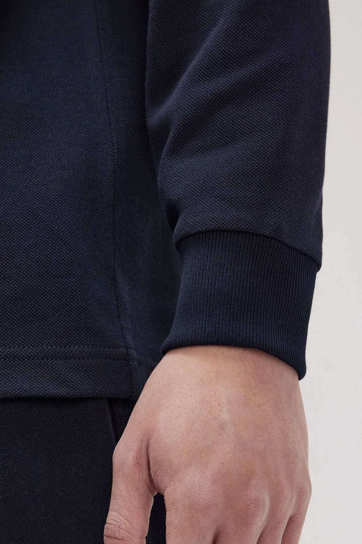 Fred Perry Polo Manica Lunga Blu con Bordino - M3636