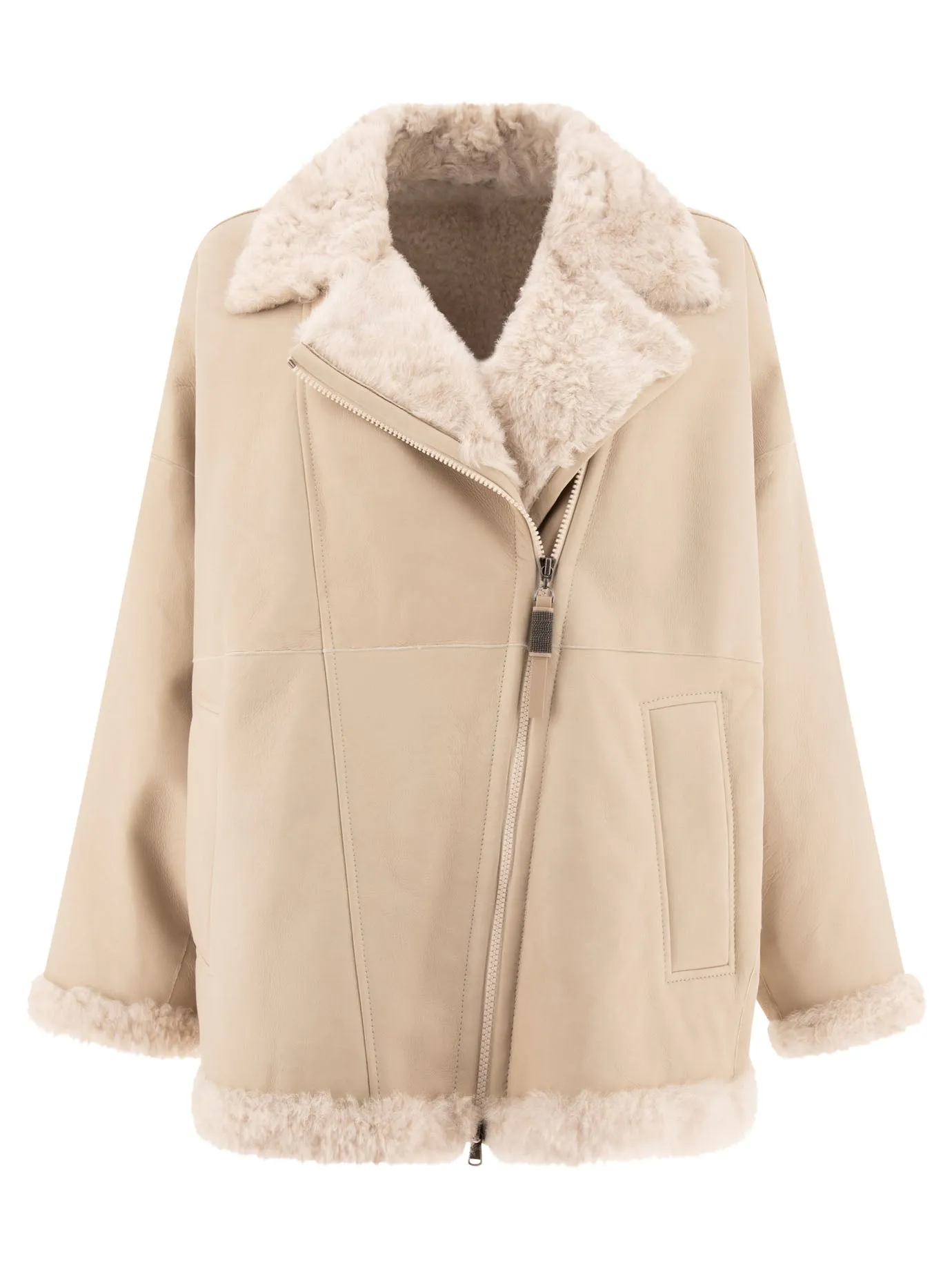 Giacca in pelle di Brunello Cucinelli