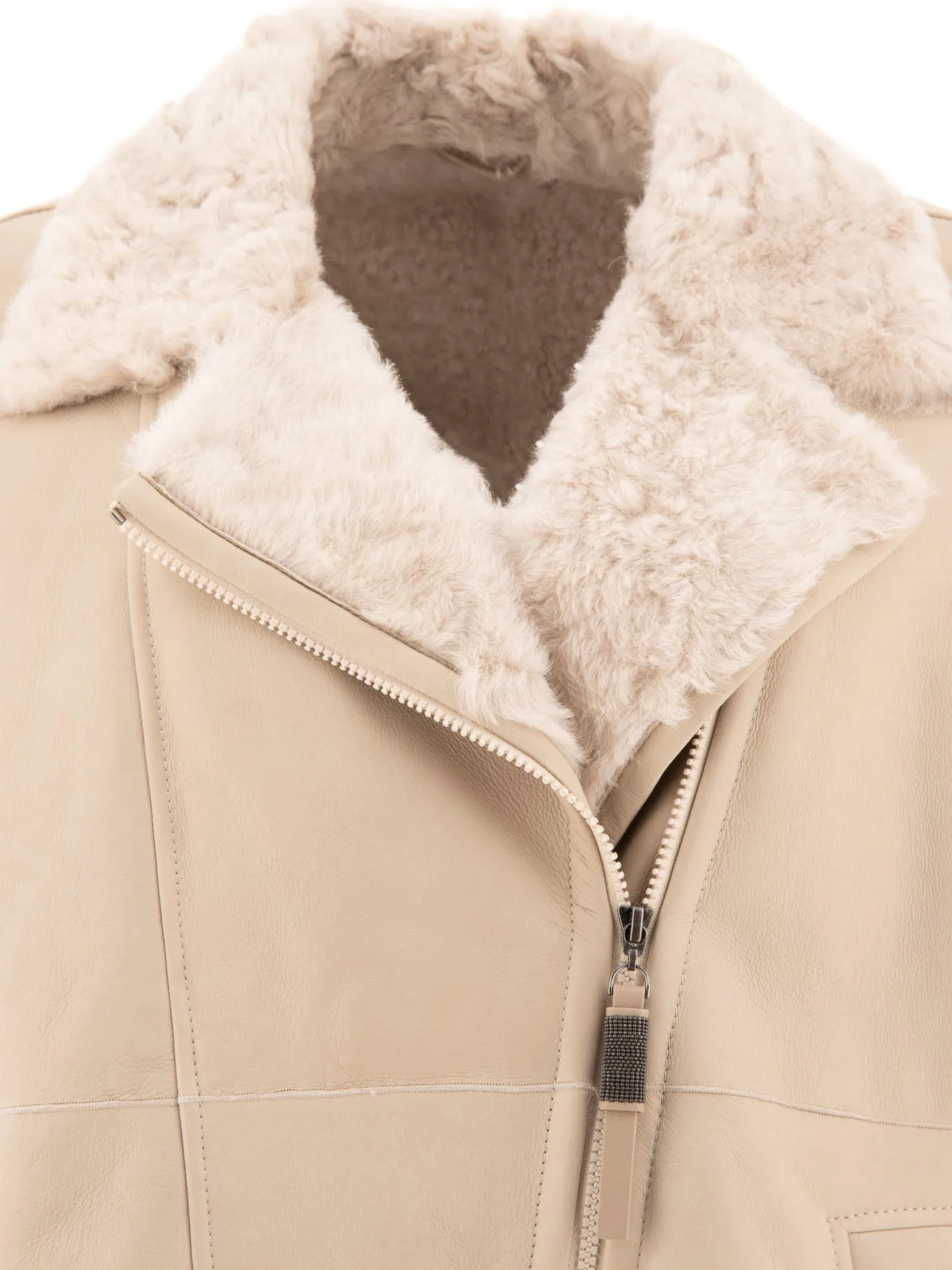 Giacca in pelle di Brunello Cucinelli