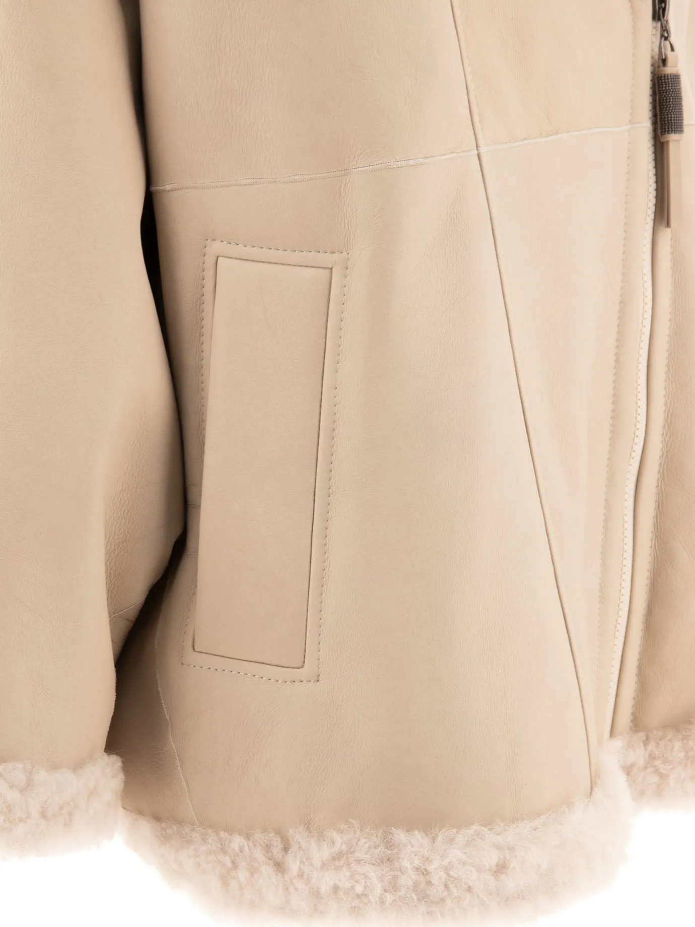 Giacca in pelle di Brunello Cucinelli