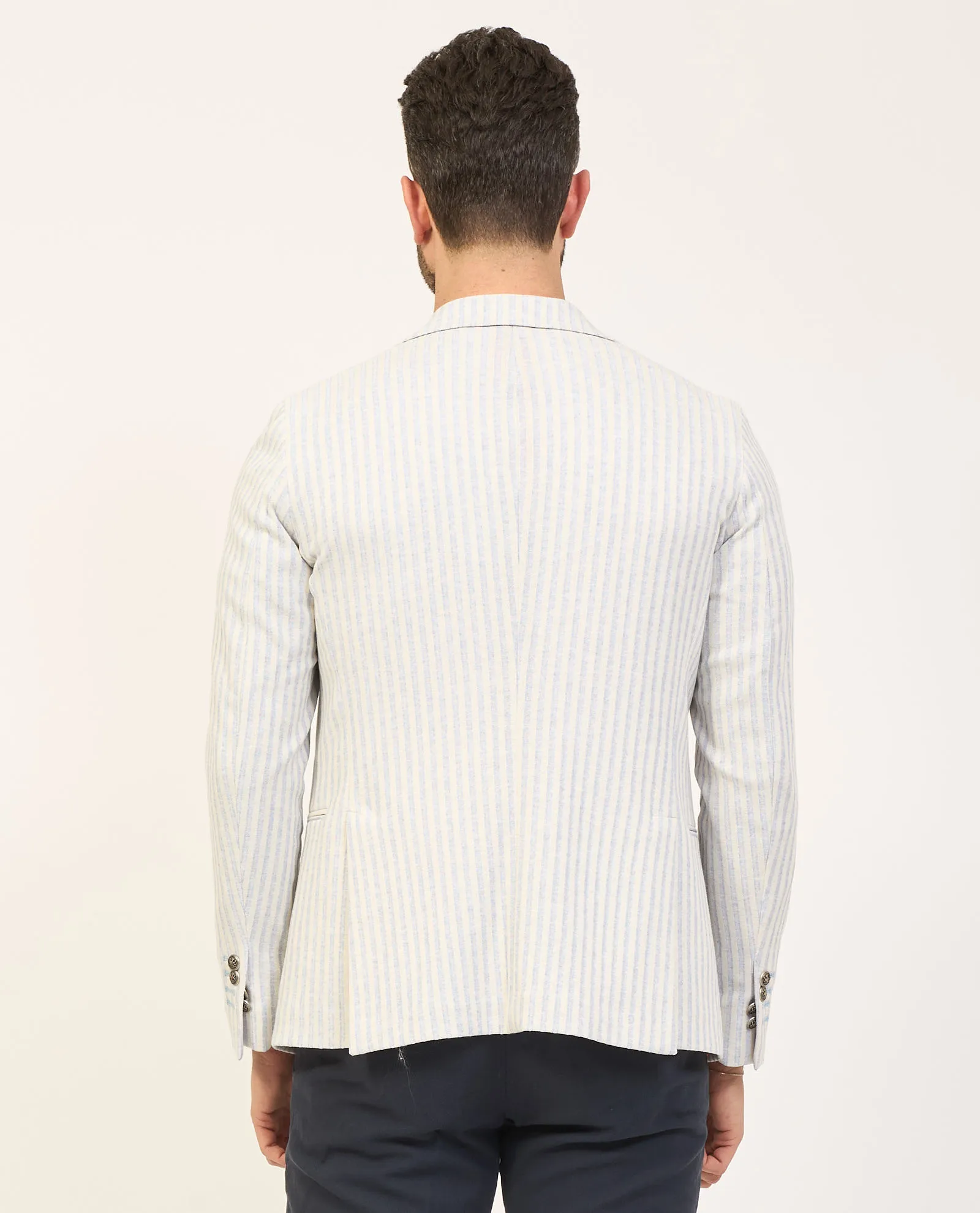Giacca monopetto Bharnaba in cotone a righe