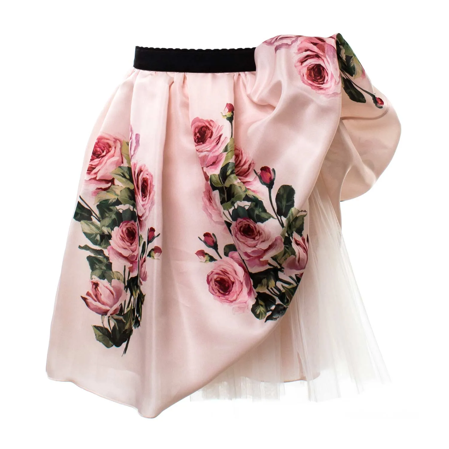 Gonna Bambina In Seta Rosa