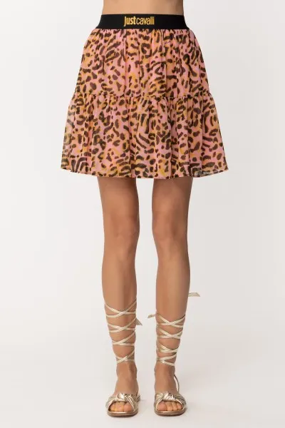 Gonna con stampa maculata Rose