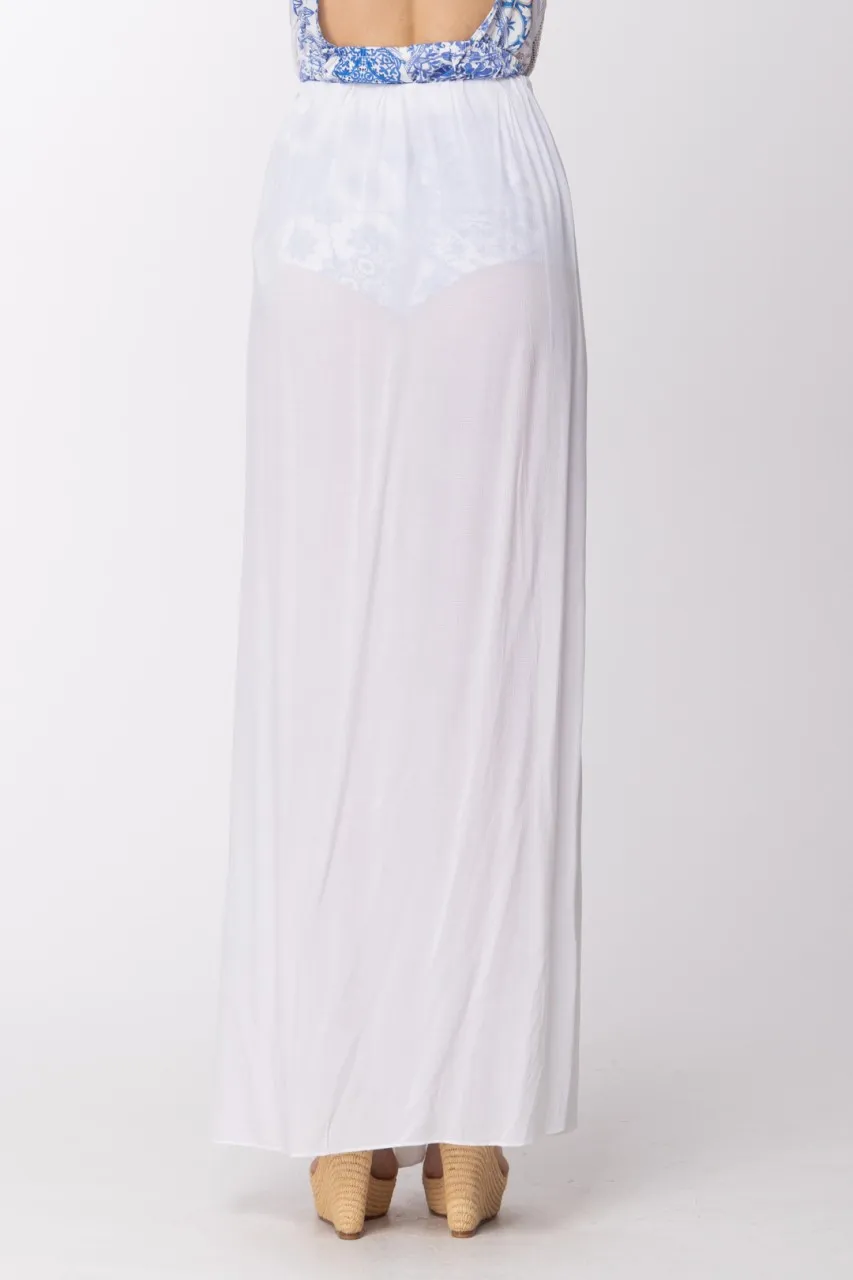 Gonna copricostume con spacco Bianco