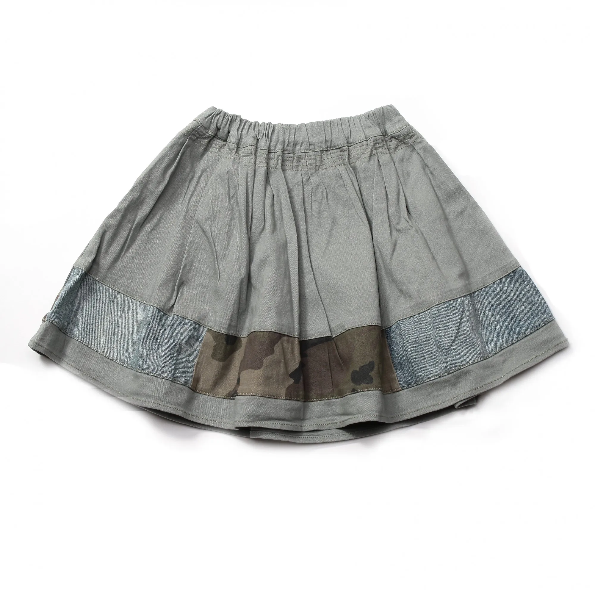 Gonna Corta Patchwork Muschio Chiaro